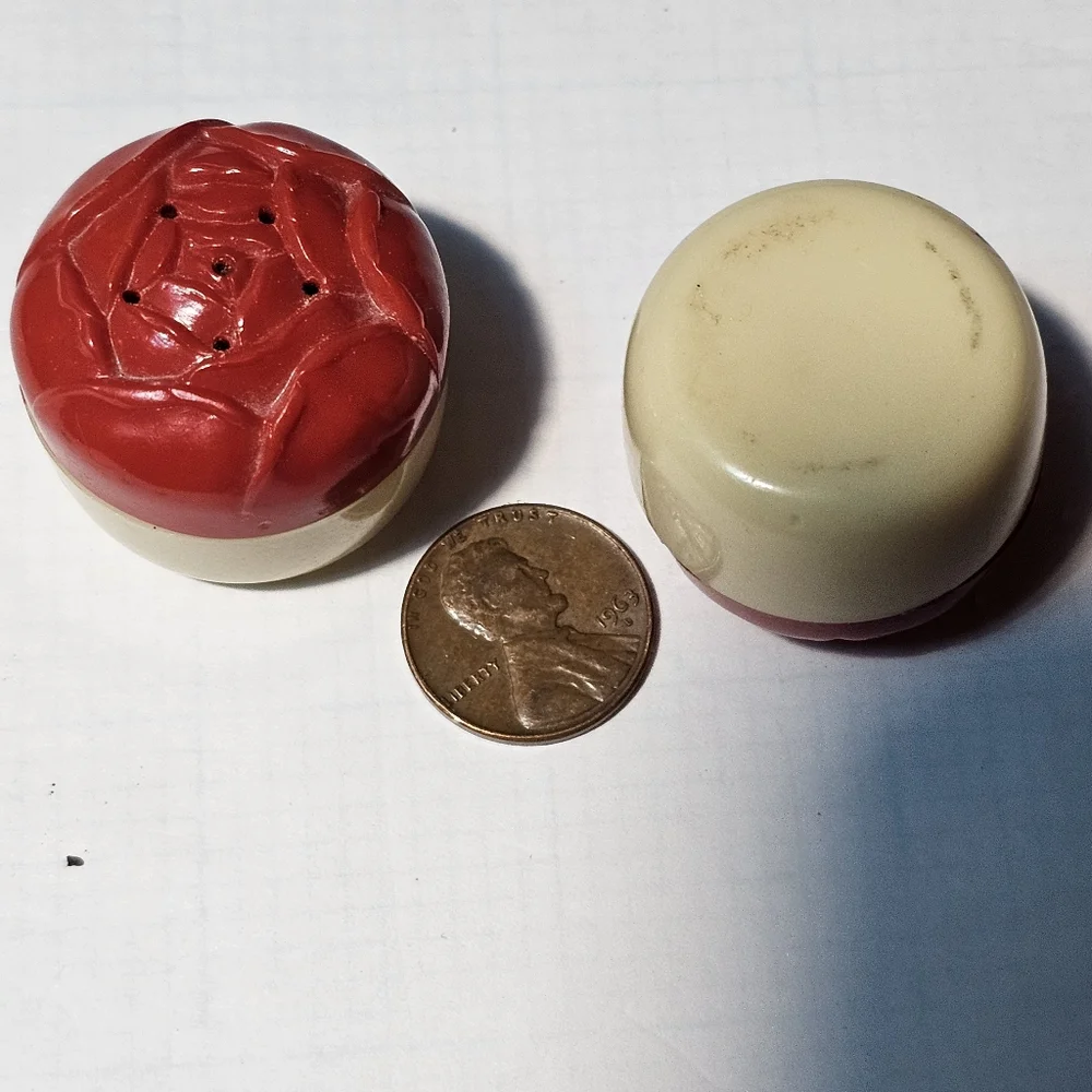 Vintage talcum powder dusters, salt and pepper set